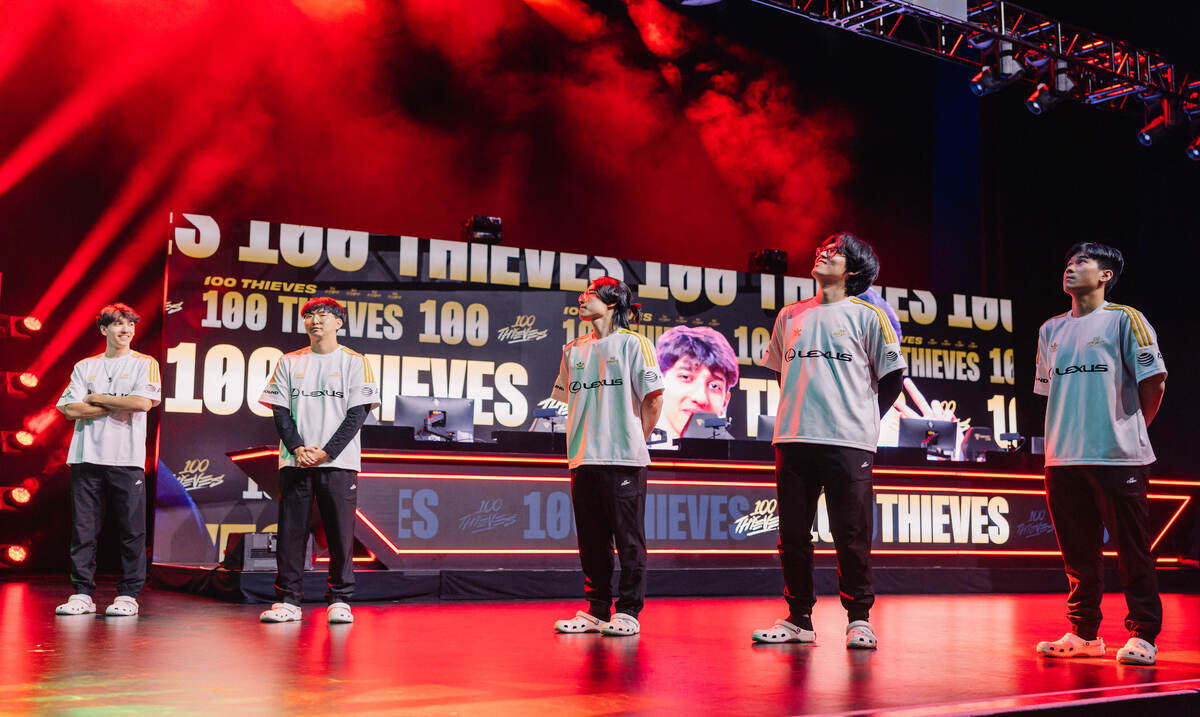 100 Thieves on the LCS finals stage.