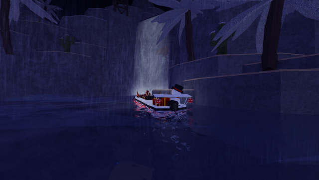 Picture showing the  Ancient Isles waterfall to get the secret Banana fish in Fisch.