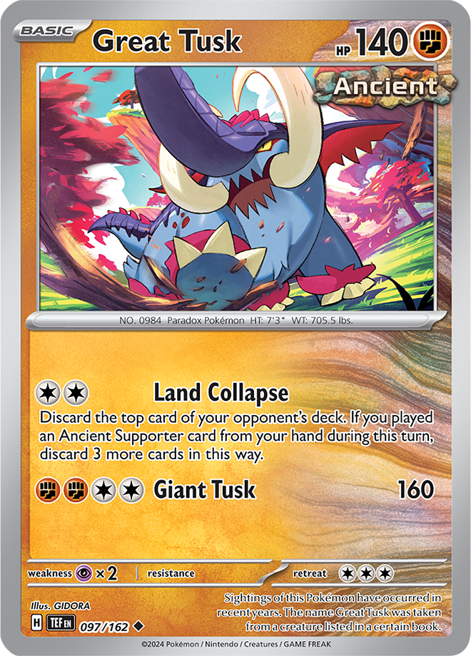 Great Tusk Pokémon card.