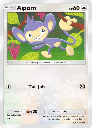 Aipom from Space-Time Smackdown in Pokemon TCG Pocket