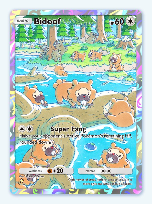 Bidoof full art from Space-Time Smackdown in Pokemon TCG Pocket