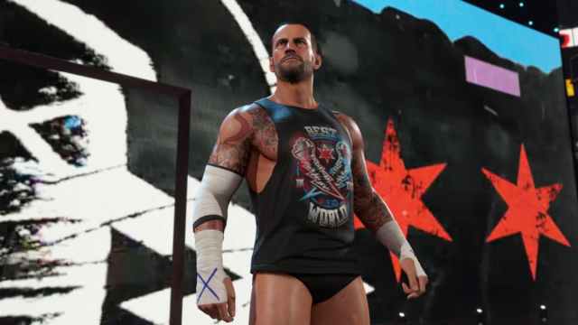 CM Punk in an entrance in WWE 2K25.