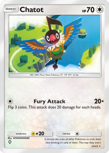 Chatot from Space-Time Smackdown in Pokemon TCG Pocket