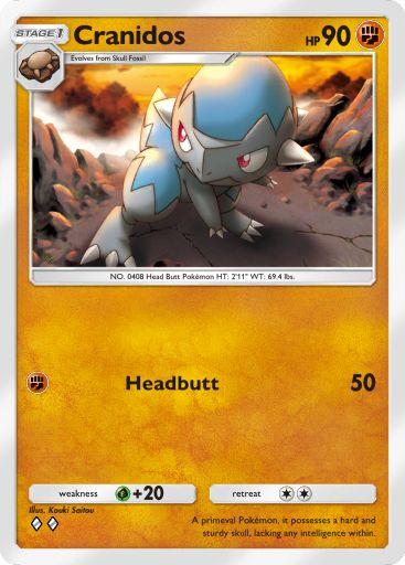 Cranidos from Space-Time Smackdown in Pokemon TCG Pocket