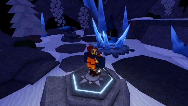 Picture showing the player trying to get the Crystalized Rod by solving the puzzle in Northern Expedition in Fisch.