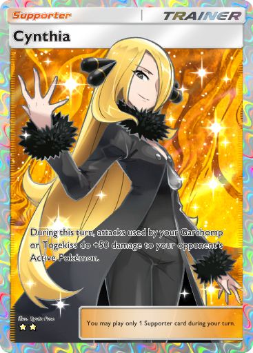 Cynthia full art from Space-Time Smackdown in Pokemon TCG Pocket