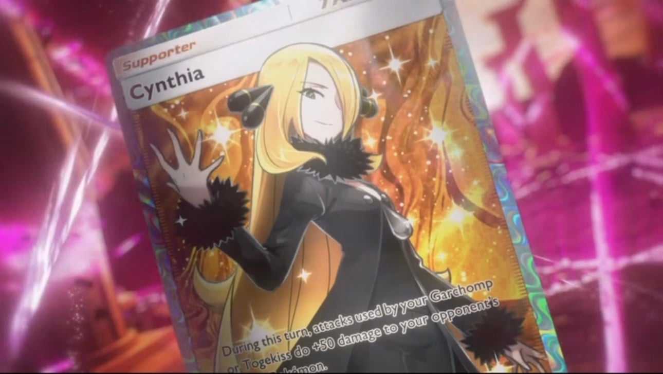 Cynthia from Space-Time Smackdown in Pokemon TCG Pocket