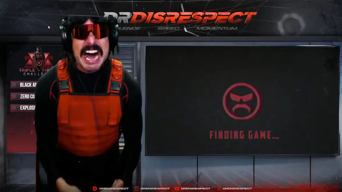 An image of the streamer Dr Disrespect celebrating that his channel can now make money again.