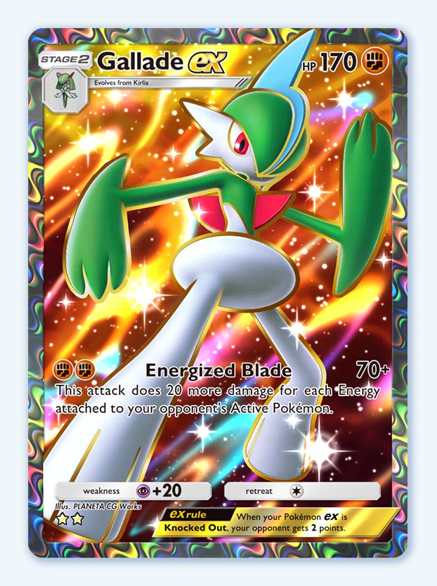 Gallade ex full art from Space-Time Smackdown in Pokemon TCG Pocket