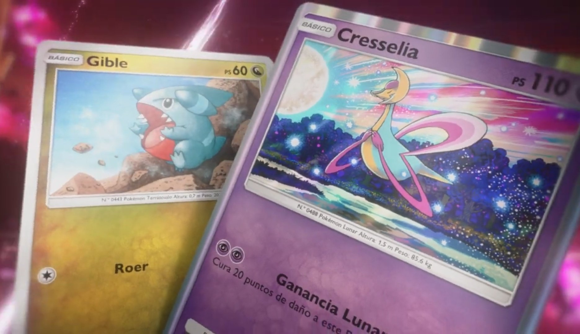 Gible and Cresselia from Space-Time Smackdown in Pokemon TCG Pocket