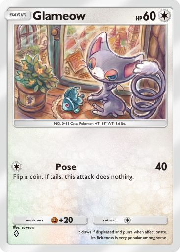 Glameow from Space-Time Smackdown in Pokemon TCG Pocket