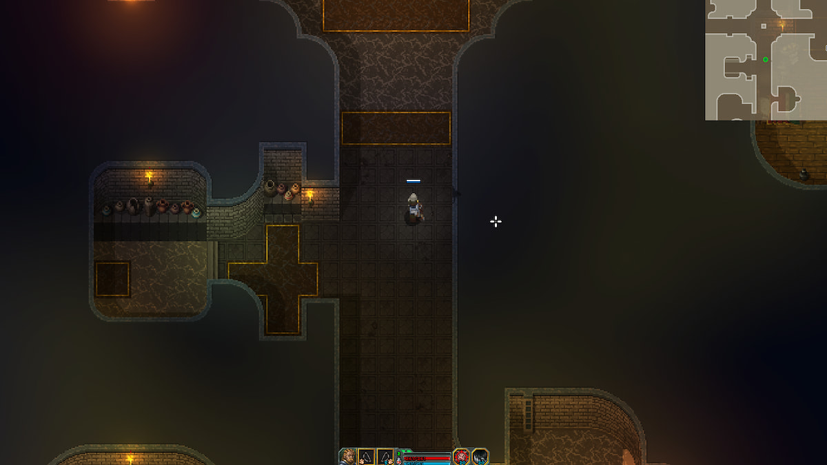 a screenshot from Heroes of Hammerwatch 2 showing secret cracks in walls on the mini map