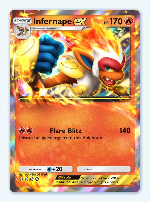 Infernape ex from Space-Time Smackdown in Pokemon TCG Pocket