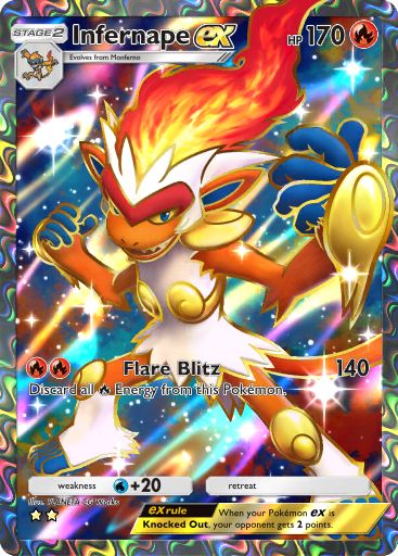 Infernape ex full art from Space-Time Smackdown in Pokemon TCG Pocket