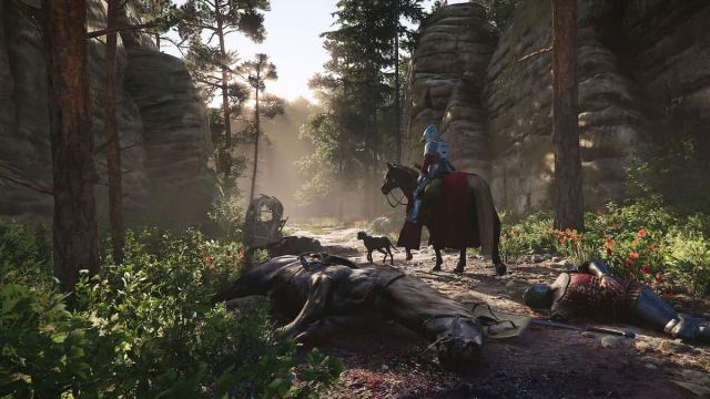 Picture showing fallen soldiers and horses in Kingdom Come: Deliverance II.