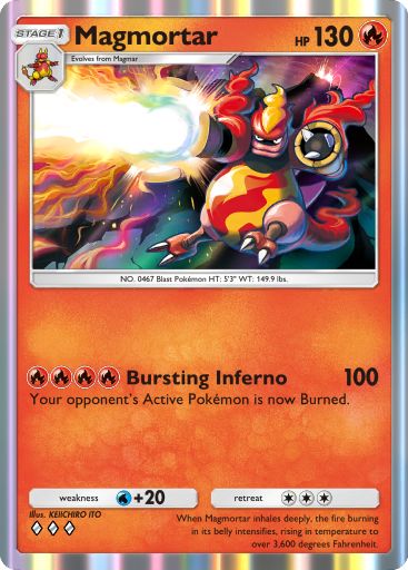 Magmortar from Space-Time Smackdown in Pokemon TCG Pocket