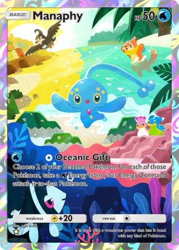 Manaphy full art from Space-Time Smackdown in Pokemon TCG Pocket