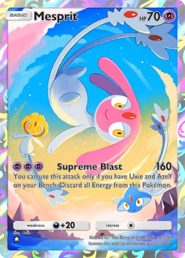 Mesprit full art from Space-Time Smackdown in Pokemon TCG Pocket