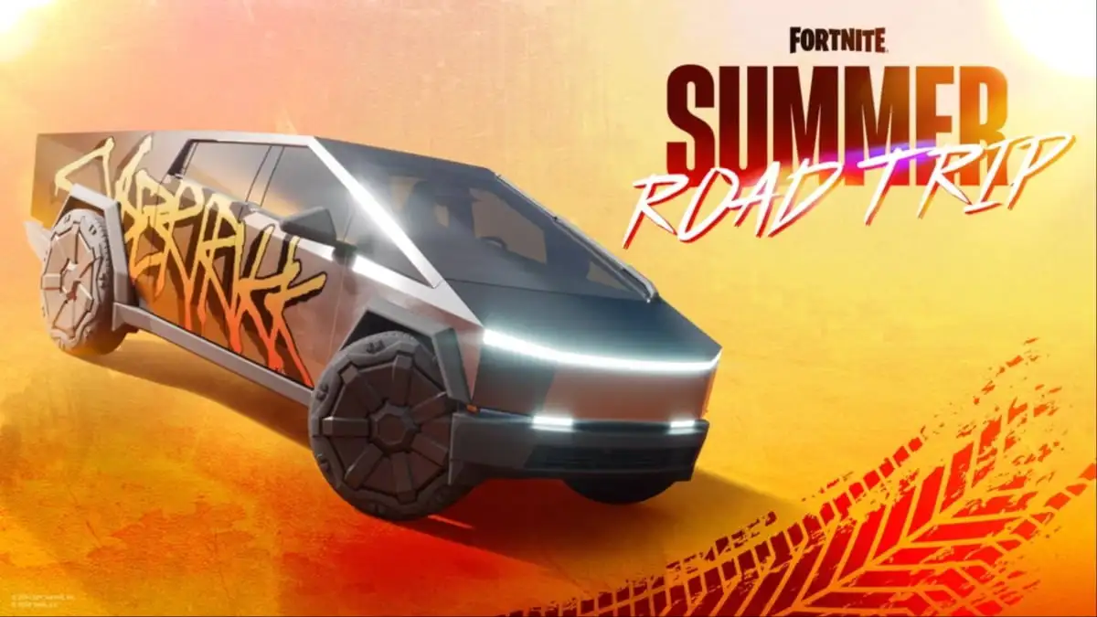 fortnite x cybertruck summer roadtrip promo image