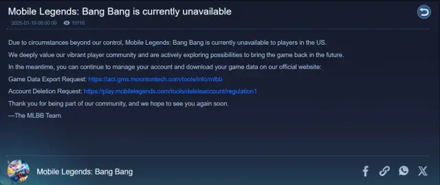 Picture showing Mobile Legends Bang Bang error.