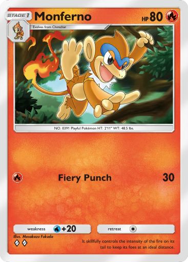 Monferno from Space-Time Smackdown in Pokemon TCG Pocket