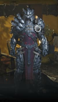 An image of the Balahara Armor Set from Monster Hunter Wilds, a sturdy metal armor that provides heavy defense.