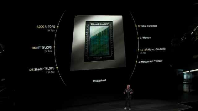 An image of the Blackwell chip within the 5000 series GPU.