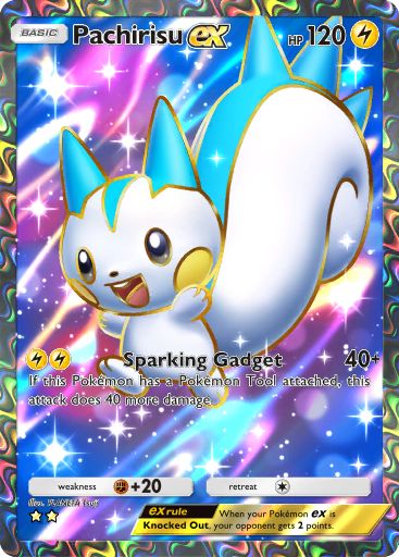 Pachirisu ex full art from Space-Time Smackdown in Pokemon TCG Pocket