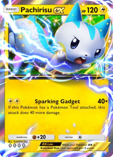 Pachirisu ex from Space-Time Smackdown in Pokemon TCG Pocket