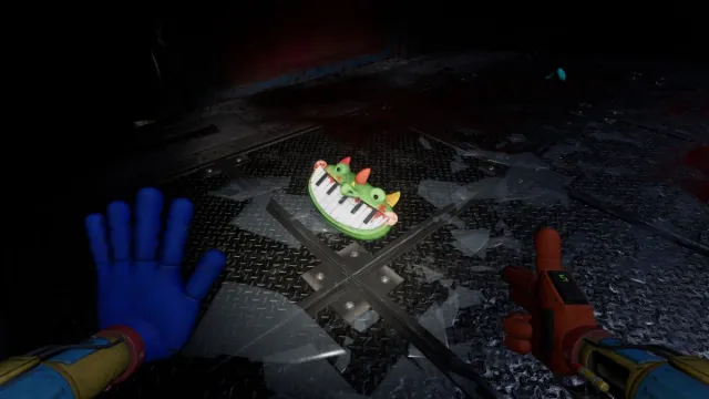 Pianosaurus's mouth discarded in his cell in Poppy Playtime Chapter 4