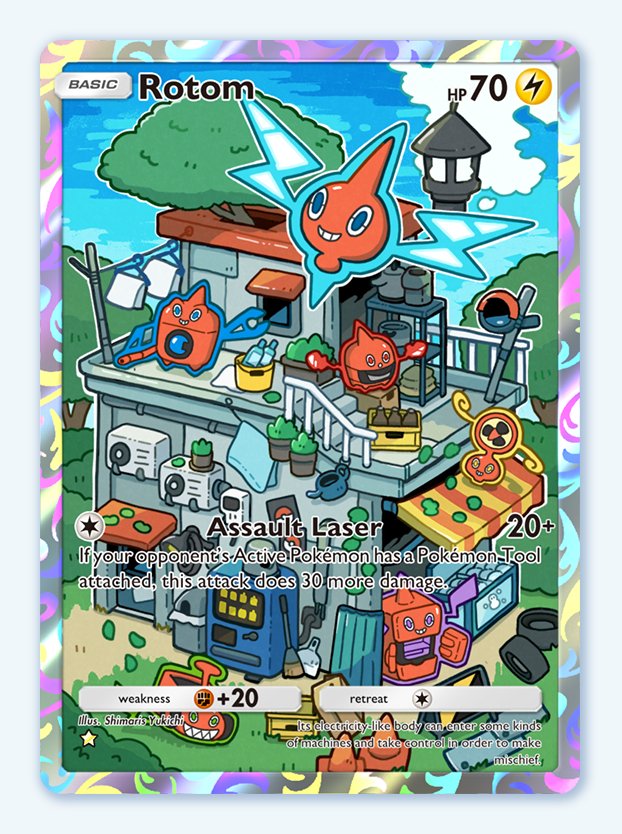 Rotom full art from Space-Time Smackdown in Pokemon TCG Pocket