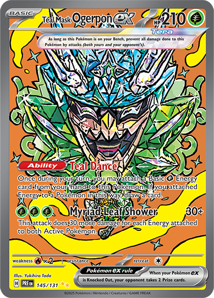 Teal Mask Ogerpon full art Pokémon card.