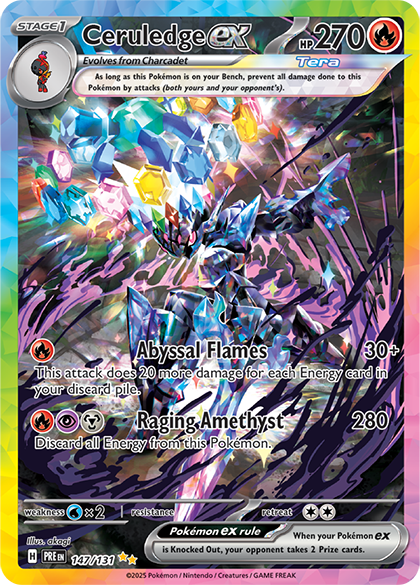 Ceruledge ex full art Pokémon card.