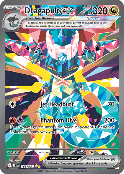 Dragapult ex stained glass Pokémon card.