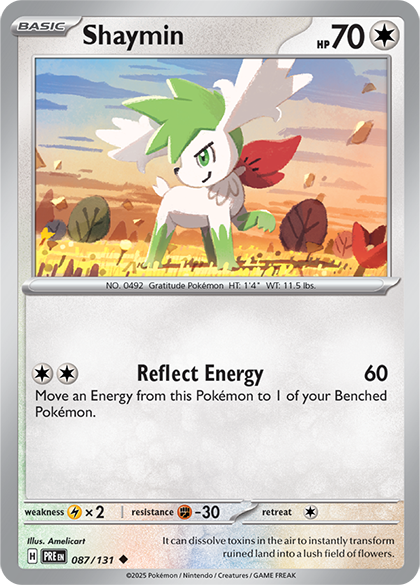 Shaymin Pokémon card.