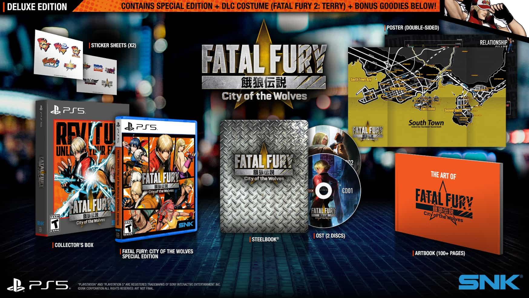 All Fatal Fury: City of Wolves Deluxe Edition pre-order bonuses