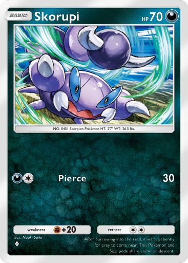 Skorupi from Space-Time Smackdown in Pokemon TCG Pocket