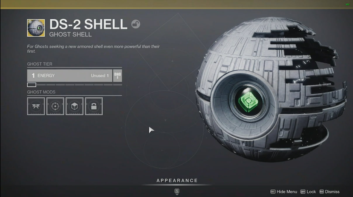 A Ghost Shell inspired by the Death Star in STar Wars.