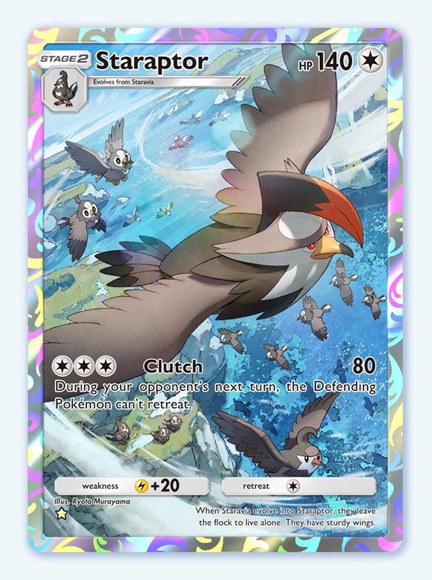 Staraptor full art from Space-Time Smackdown in Pokemon TCG Pocket