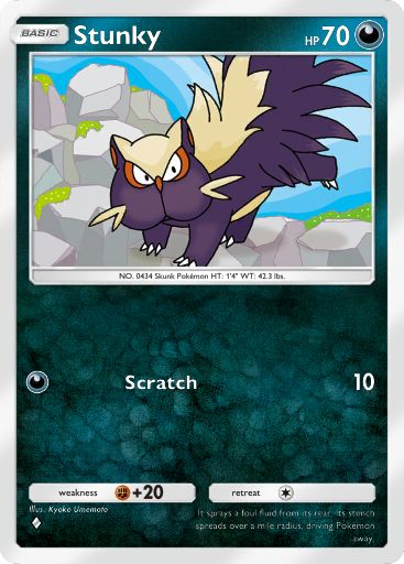 Stunky from Space-Time Smackdown in Pokemon TCG Pocket