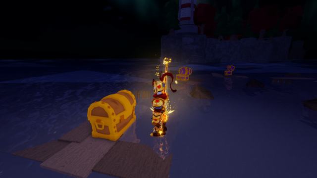 Picture showing player opening a Sunken Treasure Chests in Roblox's Fisch.