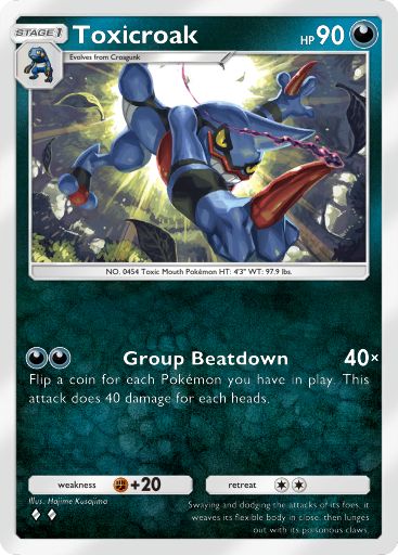 Toxicroak from Space-Time Smackdown in Pokemon TCG Pocket