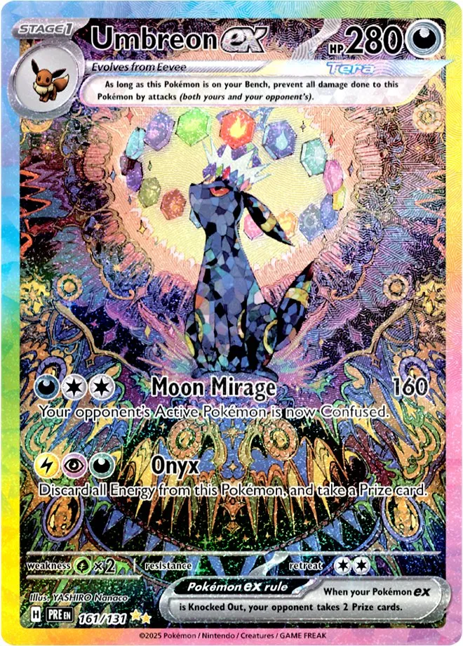 Umbreon ex full art Pokémon card.