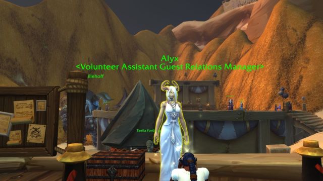 Alyx NPC in World of Warcraft's 20th anniversary event.