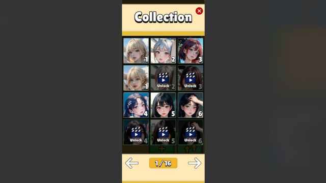 Anime Merge collection menu