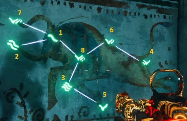 Bull mural symbols solution in BO6 Zombies The Tomb