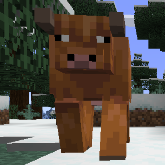 A light orange cold cow in Minecraft.