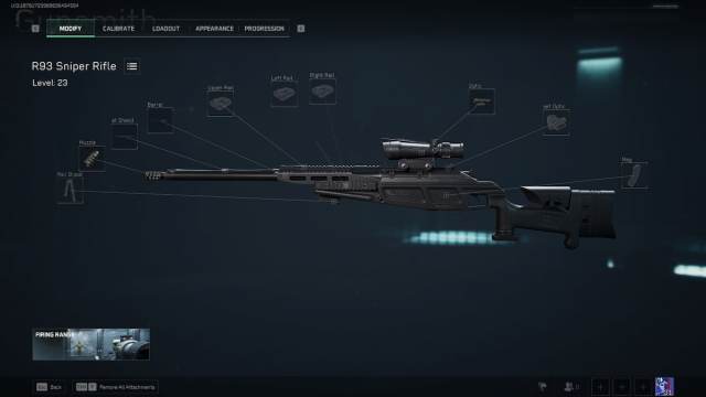 R93 sniper rifle attachment screen in Delta Force