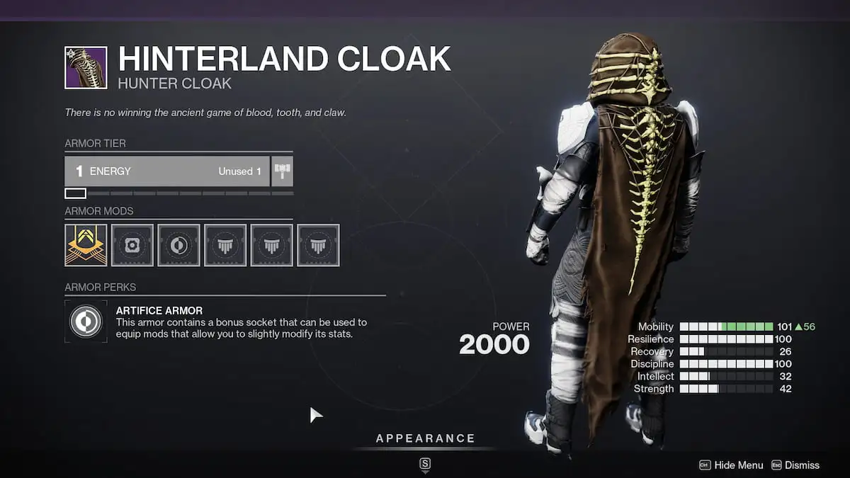 Artifice cloak in Destiny 2