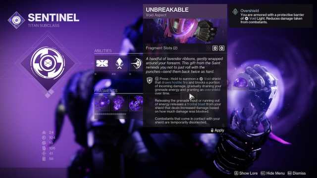 Unbreakable Aspect in Destiny 2